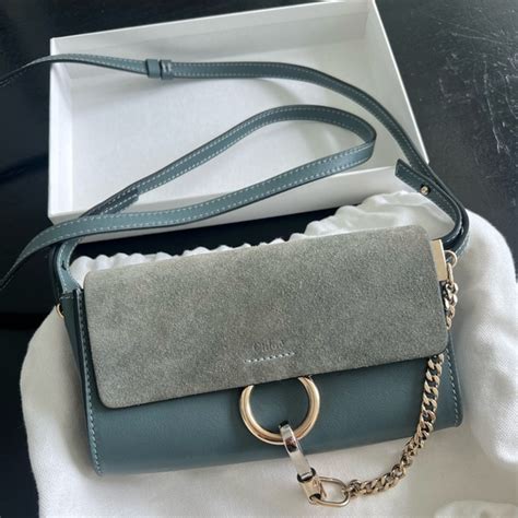 chloe faye wallet on strap blue|Chloé Faye Wallet On Strap .